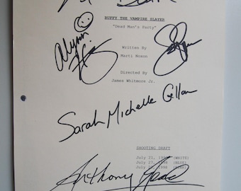 BUFFY the VAMPIRE Slayer Full Cast Reprinted Signed TV Script | Sarah Michelle Gellar Alyson Hannigan Seth Green Anthony Head | autographed
