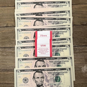 Lot of 5 Crisp Uncirculated Sequential 5 Five Dollar US Bills Series 2021