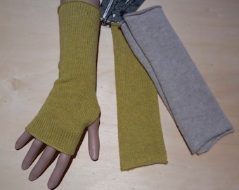 P 1 wrist warmer cashmere/merino yellow/cream