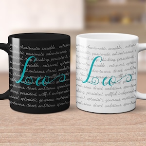 Leo Mug, Zodiac Sign, Gift for Leo, Typography Mug