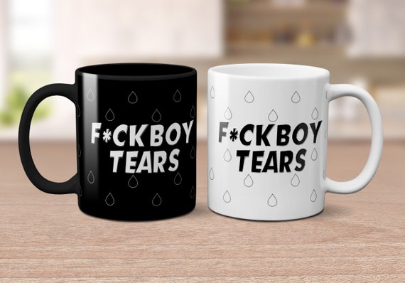 boy tears mug