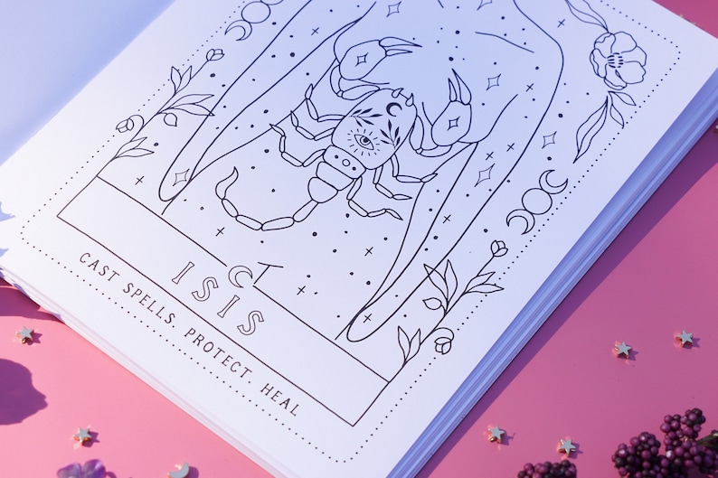 Moon Witch Coloring Book Etsy