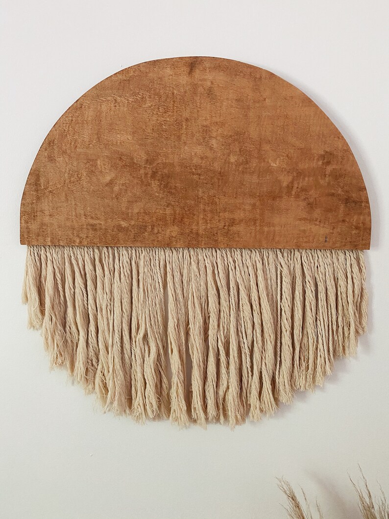 Circle Boho Yarn Wall Hanging Yarn Wood Hallway Bedroom Etsy