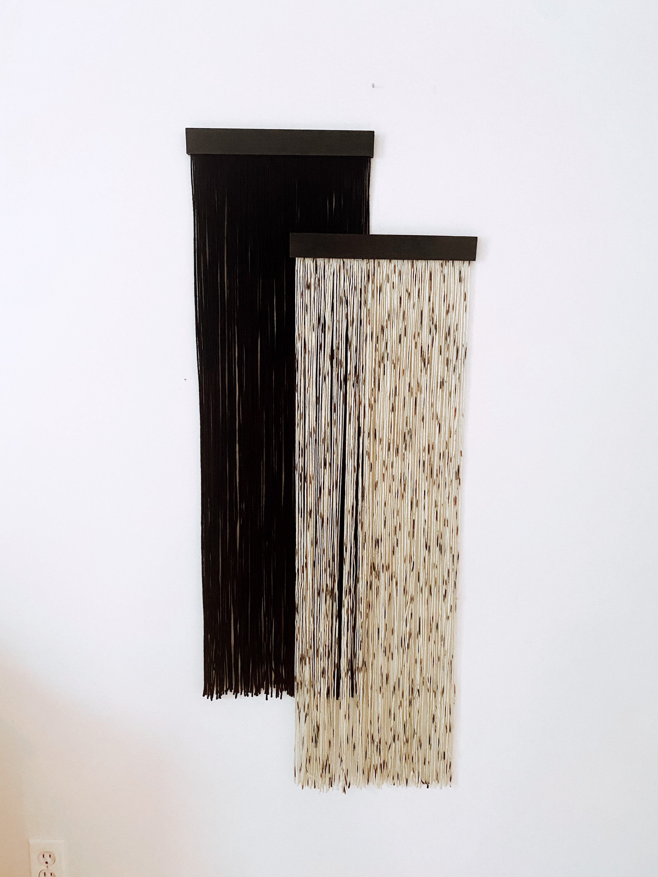 Black and White Boho Wall Hanging Modern Farmhouse Decor Etsy