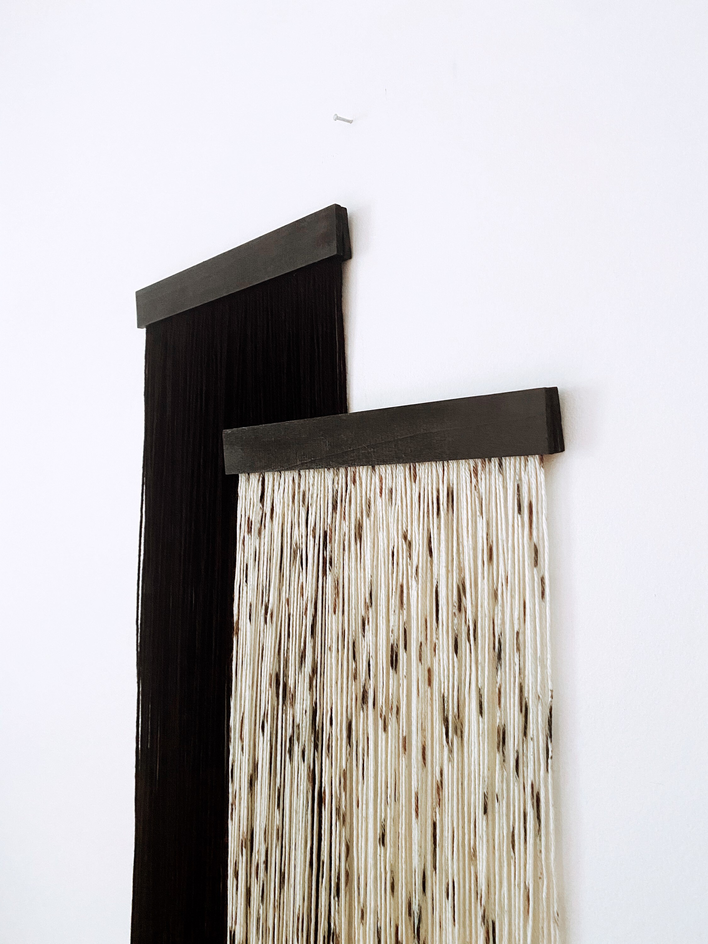 Black and White Boho Wall Hanging Modern Farmhouse Decor Etsy