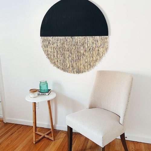 Circle Boho Wall Hanging Half Circle Wall Art Large Yarn Etsy