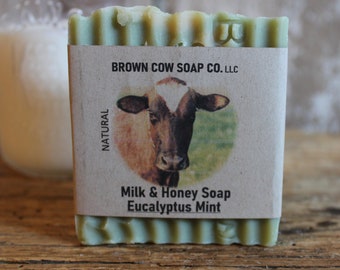 Milk and Honey Natural Bar Soap- Eucalyptus Mint- made in Ohio
