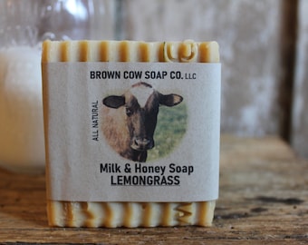 Milk and Honey Natural Bar Soap- Lemongrass -Handmade in Ohio-USA