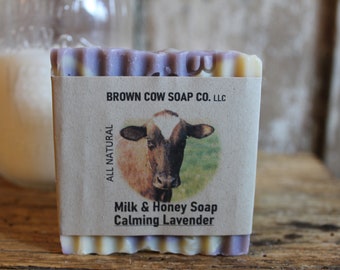 Milk and Honey Natural Bar Soap-Calming Lavender Soap-made in Ohio-USA
