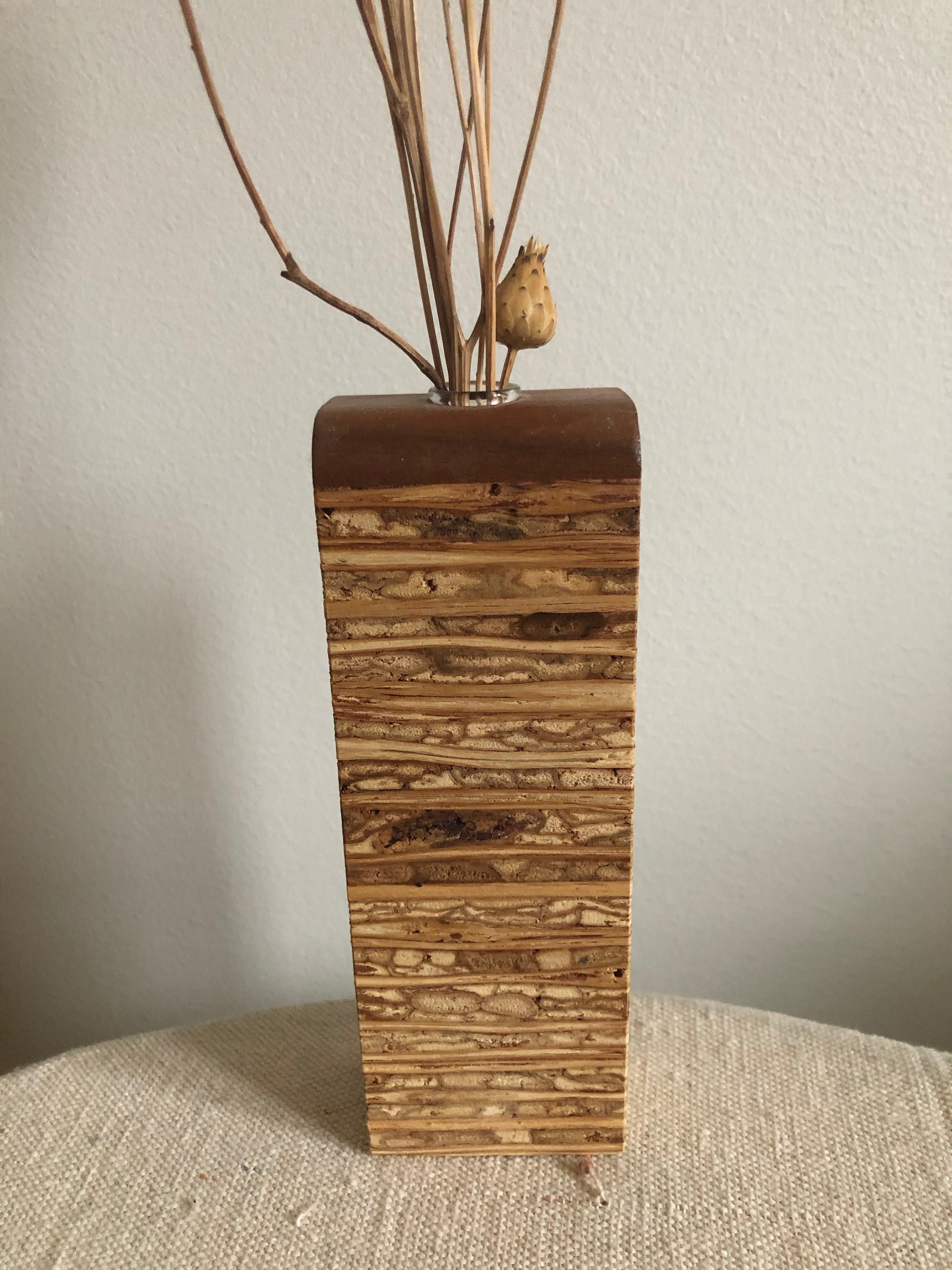 Small Wood Wall Vase Etsy