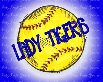 Benutzerdefinierte Team Hand gezeichnet Doodle Softball PNG