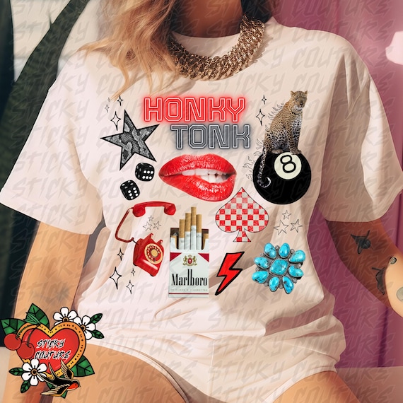 Honky Tonk Leopard 8 Ball PNG: Western T-Shirt Design (Digital Download)