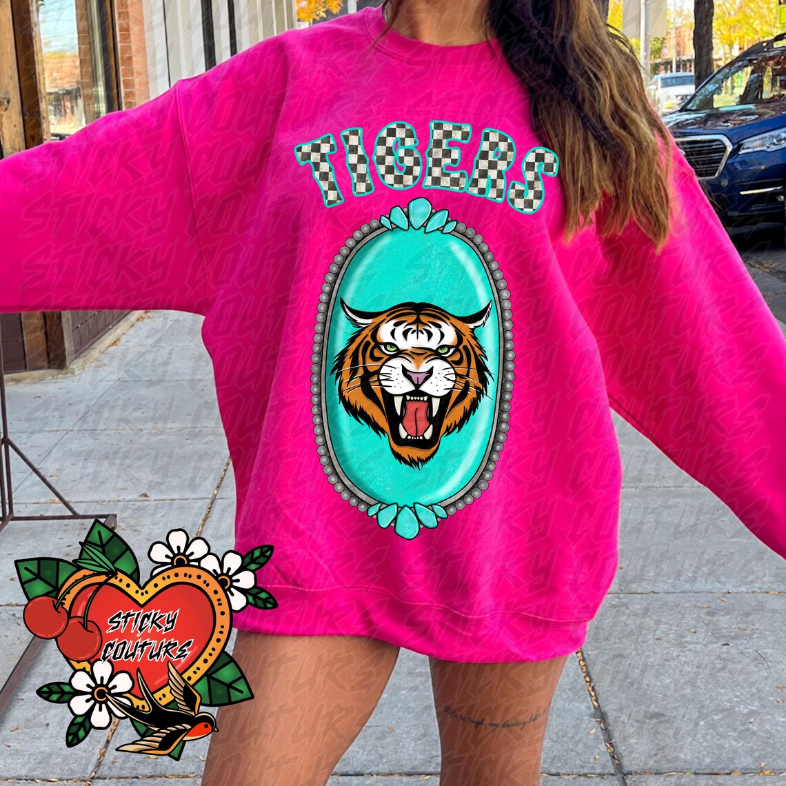 Tigers PNG: Turquoise Western Mascot, School Spirit Graphic (digital ...