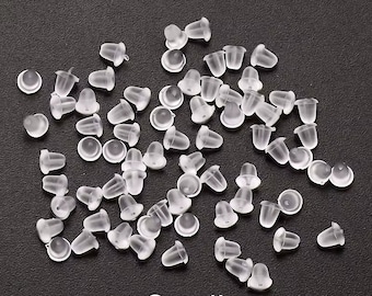 Rubber Earring Backs – Clear Silicone Stoppers for Stud Earrings | 7 Sizes/Styles Available | 200 pcs per pack
