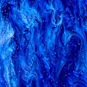 Lámina acrílica con purpurina ondulada azul zafiro de 3,0 mm (0,118") / PMMA brillante para corte láser, joyería, resina y manualidades.