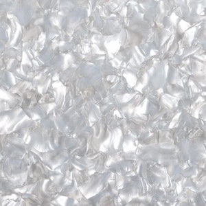 Acrylic (PMMA) Pearlescent Mineral Crystal Sheet, 3.0mm Thickness (.118&quot;) -  White (DH01)