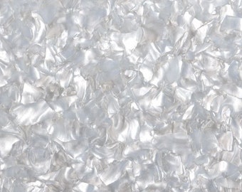 Acrylic (PMMA) Pearlescent Mineral Crystal Sheet, 3.0mm Thickness (.118") -  White (DH01)