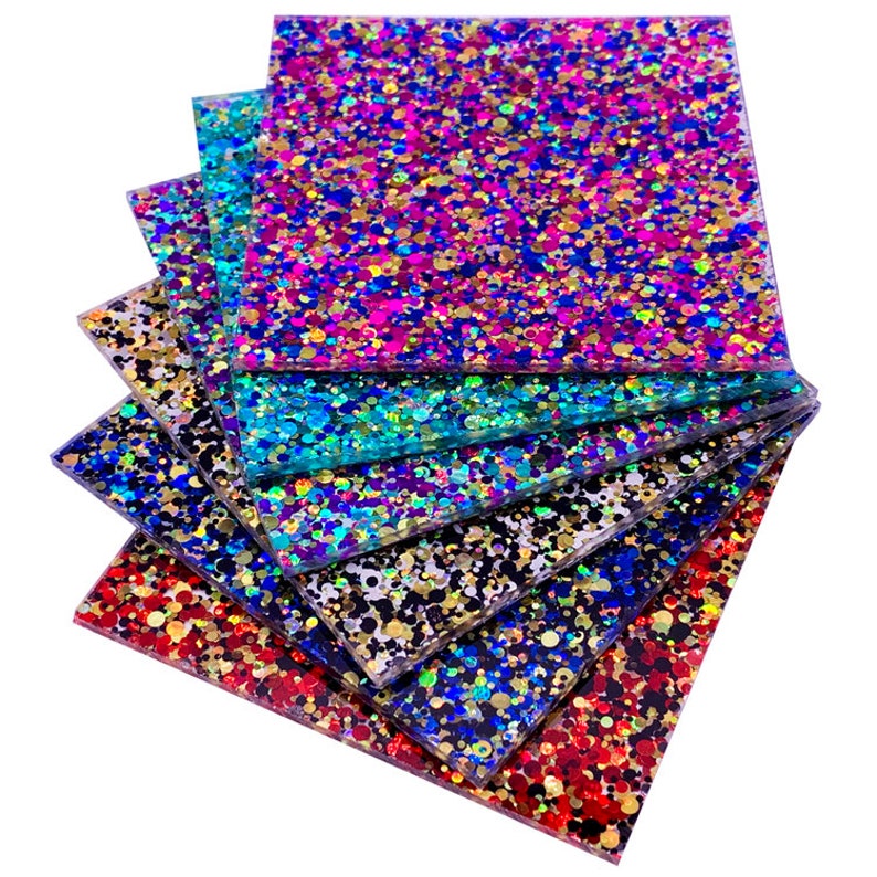 Acrylic PMMA Twosided Chunky Glittering Sheets 3.0mm Etsy