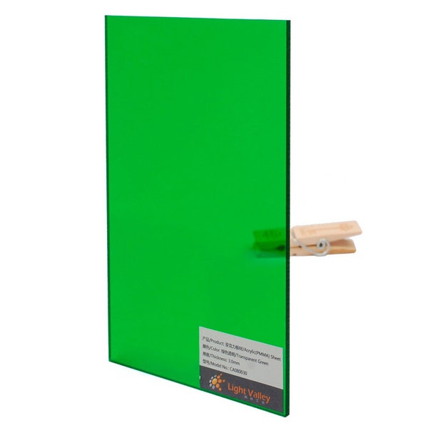 Acrylic (PMMA) Tinted Color Sheet, 3.0mm Thickness (.118") - Grass Green (2092)