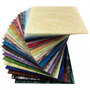 Full Sets of Acrylic (PMMA) Ripple Glittering Sheets with All 25 Available Colors, One of Each in 6 Available Sizes!