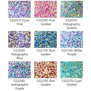 Acrylic (PMMA) 2-Sided Dot Chunky Glittering Sheets, 3.0mm Thickness (.118&quot;), 9 Colors/3 Sizes Available!