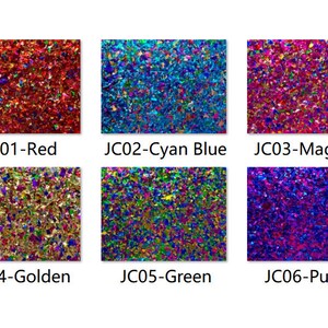 Acrylic (PMMA) 2-Sided Multicolor Chunky Glittering Sheet, 4.0mm Thickness (.157&quot;), 6 Colors/11 Sizes Available!