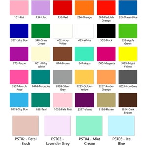 Acrylic (PMMA) Opaque/Pastel Color Sheets, 3.0mm Thickness (.118"), 34 Colors/12 Sizes Available!