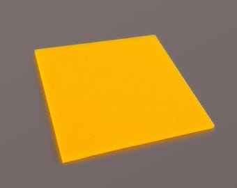 Glow-in-the-Dark Orange Acrylic Sheet, 3.0mm, Luminous Neon Acrylic Blank for Laser Cutting, Earrings, Signs & Craft Projects