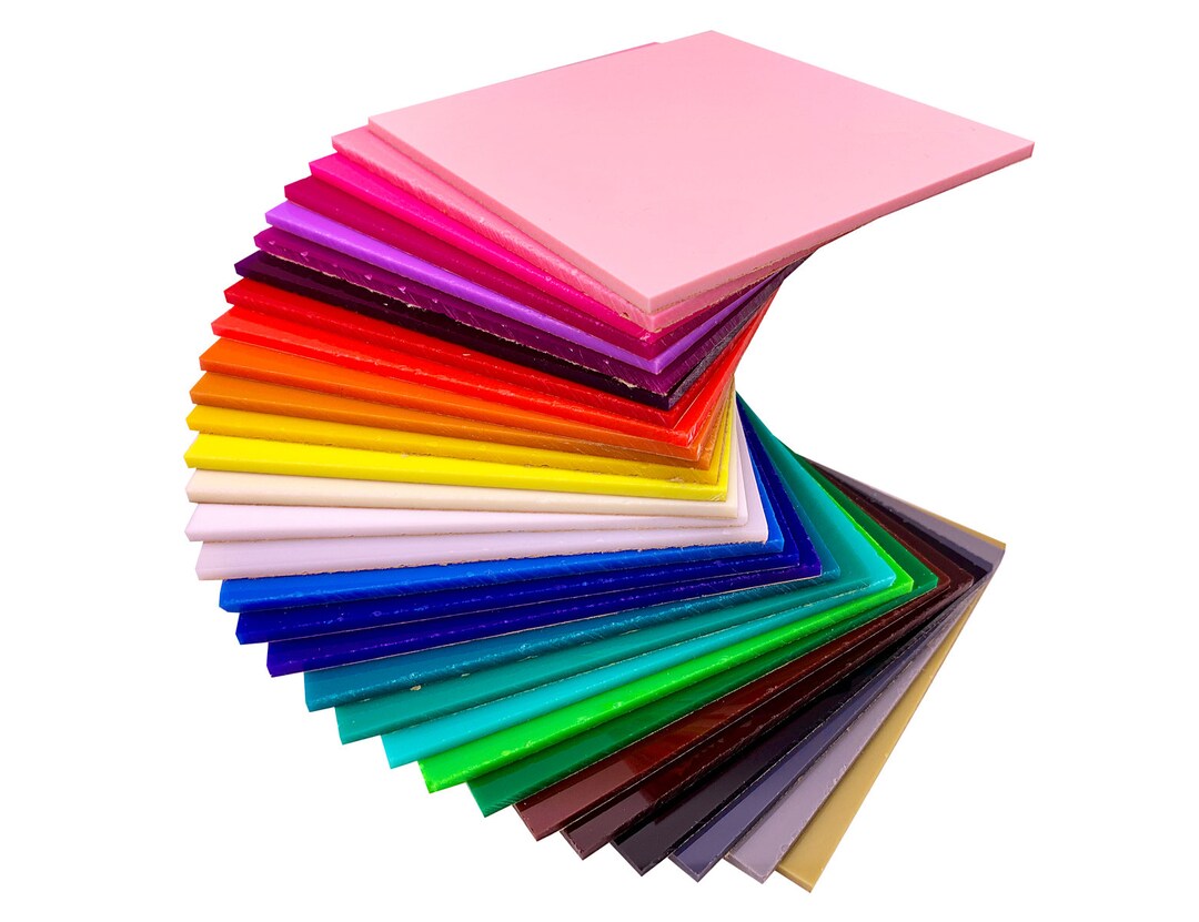 10 Pieces & 10 Colors Cast Acrylic Opaque (No-Transparent) Plastic