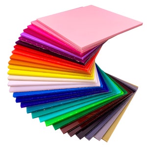 Full Sets of Acrylic (PMMA) Opaque/Pastel Color Sheets with All 34 Available Colors, One of Each in 5 Available Sizes!