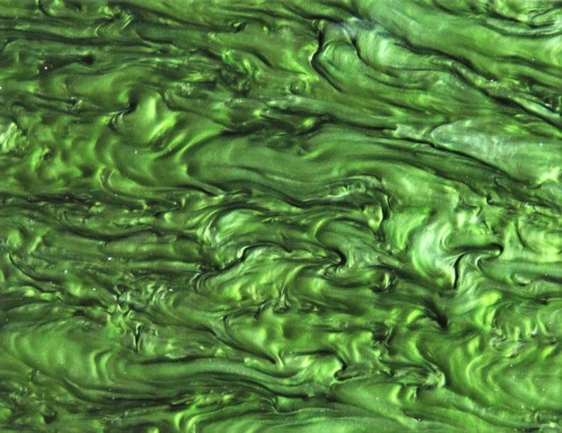 3.0mm Thickness .118 Acrylic - Grass Green Pearlescent RippleStream Sheet SW22 PMMA