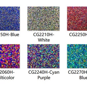 Acrylic (PMMA) Two-Sided Chunky Glittering Sheets, 3.0mm Thickness (.118"), 6 Colors/3 Sizes Available!