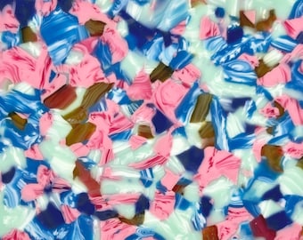 2-Sided Cellulose Acetate Multicolor Sheet, 2.5mm Thickness (1/10")  - Coral Splash (AC0860)