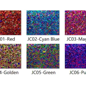 Acrylic (PMMA) 2-Sided Multicolor Chunky Glittering Sheets, 4.0mm Thickness (.157&quot;), 6 Colors/11 Sizes Available!