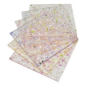 Full Sets of Acrylic (PMMA) 2-Sided Petal Flake Sheets with All 6 Available Colors, One of Each in 5 Available Sizes!