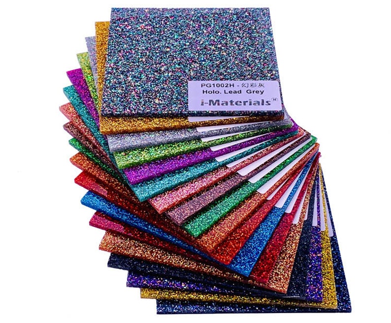 2-Sided Holographic Glittering Sheet - Holographic Golden PG2100H PMMA Acrylic .118 3.0mm Thickness