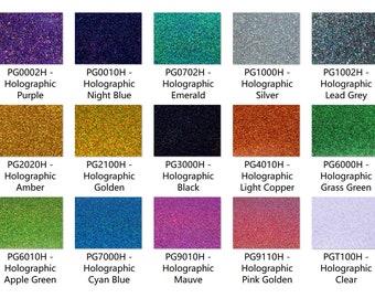 Acrylic (PMMA) Two-Sided Holographic Glittering Sheets, 3.0mm Thickness (.118"), 15 Colors/11 Sizes Available!