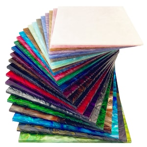 Full Sets of Acrylic (PMMA) Pearlescent Ripple/Stream Sheets with All 24 Available Colors, One of Each in 5 Available Sizes!