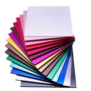 Full Sets of Acrylic (PMMA) Pearlescent Metallic Sheets with All 19 Available Colors, One of Each in 5 Available Sizes!