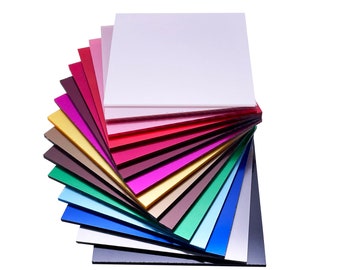 Full Sets of Acrylic (PMMA) Pearlescent Metallic Sheets with All 18 Available Colors, One of Each in 5 Available Sizes!
