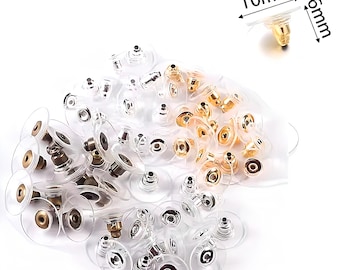 Pad Earring Backs – Metal Core Rubber Disc Stoppers for Stud Earrings | 10×6 mm | 200 pcs per pack