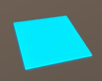 Glow-in-the-Dark Cyan Acrylic Sheet, 3.0mm, Luminous Neon Acrylic Blank for Laser Cutting, Earrings, Signs & Craft Projects
