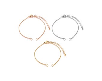5pcs/lot Stainless Steel Adjustable Cuba Chain, Width 1.5mm, Jewelry Finding Chain