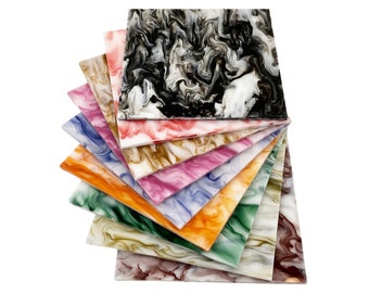 Full Sets of Acrylic Ivory Smoky Sheets with All 9 Available Colors, One of Each in 5 Available Sizes!