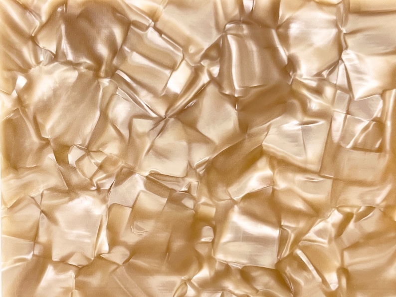 2-Sided Cellulose Acetate Mineral Crystal Sheet, 2.5mm Thickness 1/10 Champagne Gold AC8034 image 1