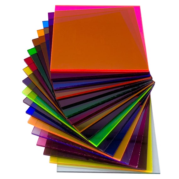 Fogli colorati colorati acrilici PMMA, spessore 3,0 mm .118, 18 colori / 12  dimensioni disponibili -  Italia