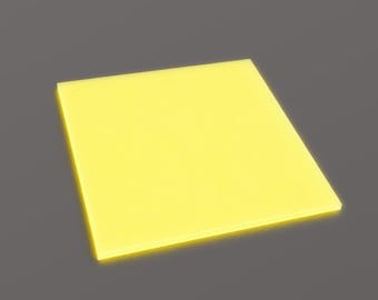 Glow-in-the-Dark Yellow Acrylic Sheet, 3.0mm, Luminous Neon Acrylic Blank for Laser Cutting, Earrings, Signs & Craft Projects