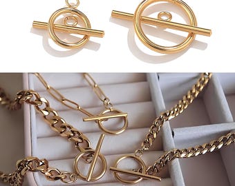 5 Sets Stainless Steel Toggle Clasps (OT Bar and Ring) | Gold, Steel, Rose Gold | Bracelet Necklace Closures | DIY Jewelry Findings