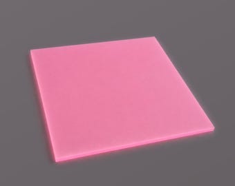 Glow-in-the-Dark Pink Acrylic Sheet, 3.0mm, Luminous Neon Acrylic Blank for Laser Cutting, Earrings, Signs & Craft Projects