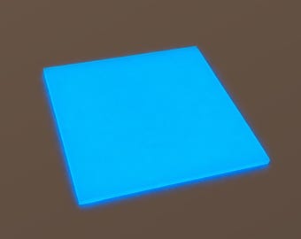 Glow-in-the-Dark Blue Acrylic Sheet, 3.0mm, Luminous Neon Acrylic Blank for Laser Cutting, Earrings, Signs & Craft Projects